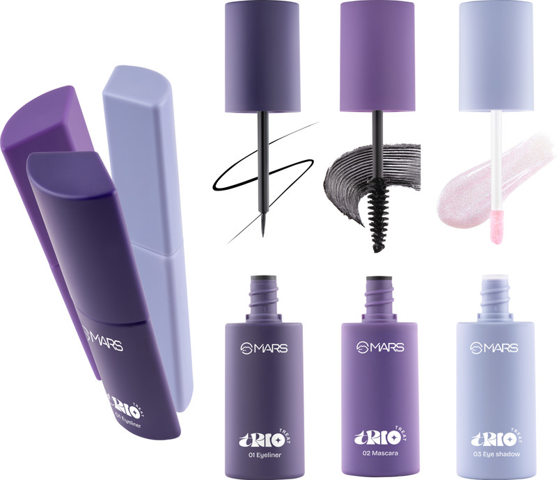 mars trio treat 3 in 1 eye makeup kit eyeliner mascara eyeshadow 24 5 g