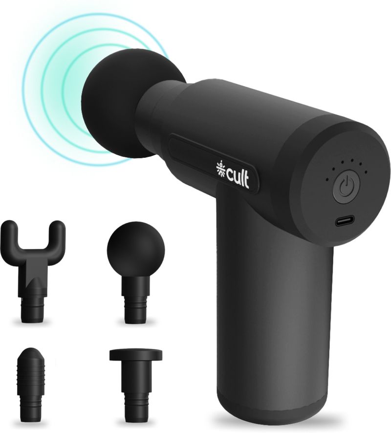 Cult Volt Silicone Head, Pain Relief, Deep Tissue Full Body Gun Massager (Black)