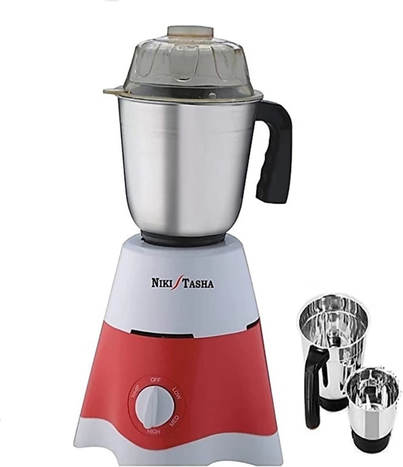 NIKI TASHA eco 750 W Mixer Grinder (2 jar red 750 | 2 Jars | Red, white)
