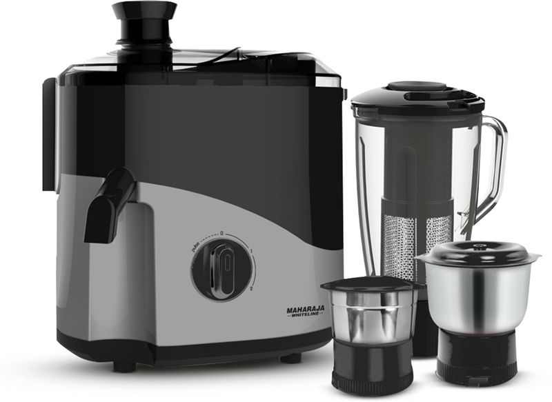 MAHARAJA WHITELINE Odacio Plus 550 W Juicer Mixer Grinder (ODACIO PLUS / JX1-157 | 3 Jars | Black, Grey)