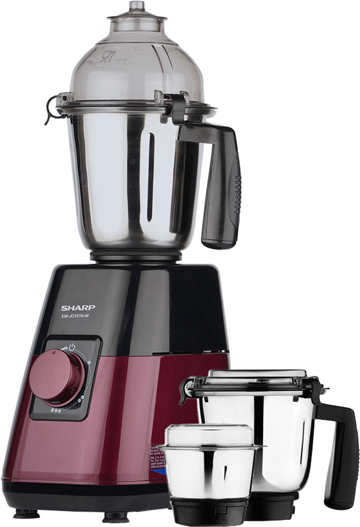 Sharp Powerful Copper Motor 1000 W Juicer Mixer Grinder EM-G101N-M | 3 Jars | Pink, Black