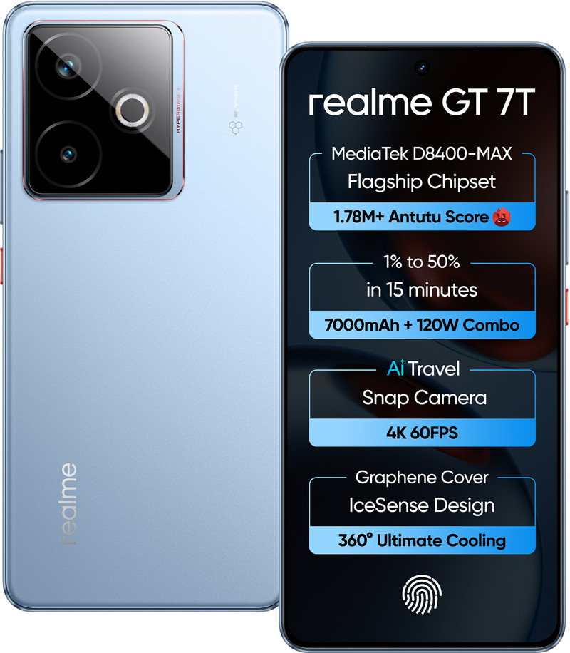 Realme Gt 7t (icesense Blue, 256 Gb, 7000 Mah)