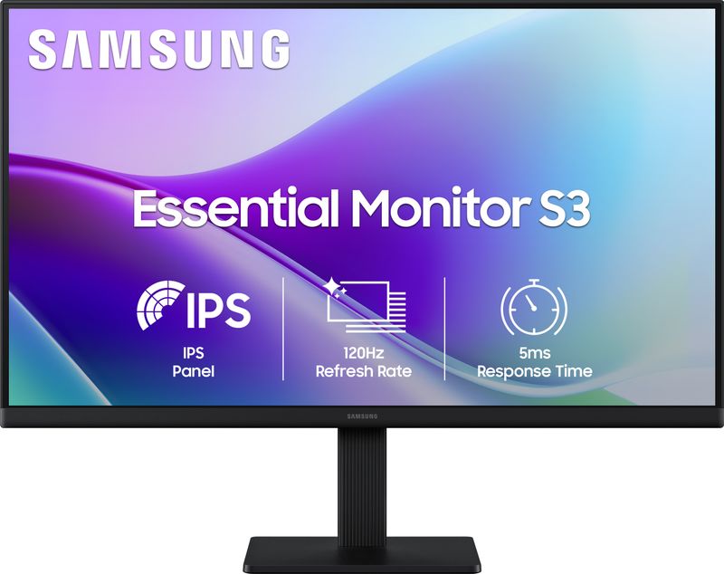 Samsung S3 60.96 cm (24 inch) Full HD LED Backlit IPS Panel with Dual HDMI Ports (2EA), Super Slim Borderless Design, Eye Saver Mode, Wall Mountable, Flat Monitor, Game Mode Monitor (LS24F320GAWXXL) (Response Time: 5 ms, 120 Hz Refresh Rate)