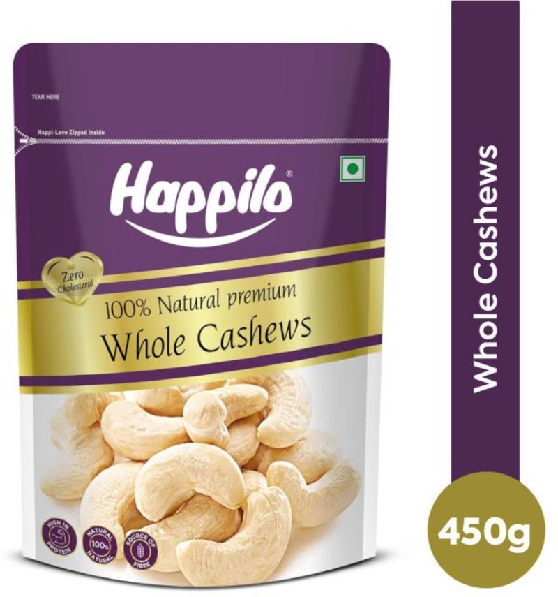 Happilo 100% Natural Premium Whole Cashews (1 x 450 g)