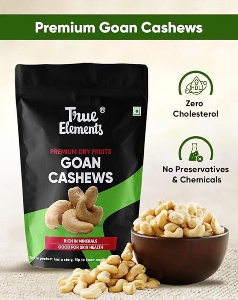 True Elements Goan Cashews, Premium Dryfruits Kaju Cashews (1 x 1000 g)