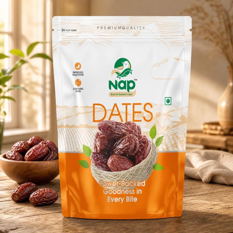 Nap Handpicked Organic Zahidi Khajoor Natural Nutrient-Rich, Preservative-free Dates Wet Dates, Dates (1 x 200 g)