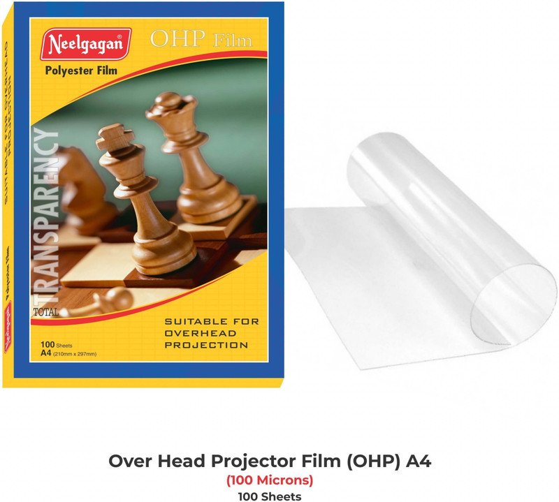 NEELGAGAN Over Head Projector Film (OHP) 100 Sheets Unruled A4 10