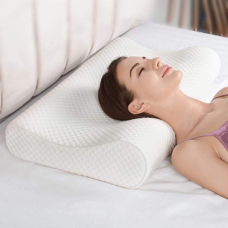Sleep Yoga Foam, Memory Foam, Latex, Gel Orthopaedic Pillow Pack of 1 Solid Memorey foam pillow (White)