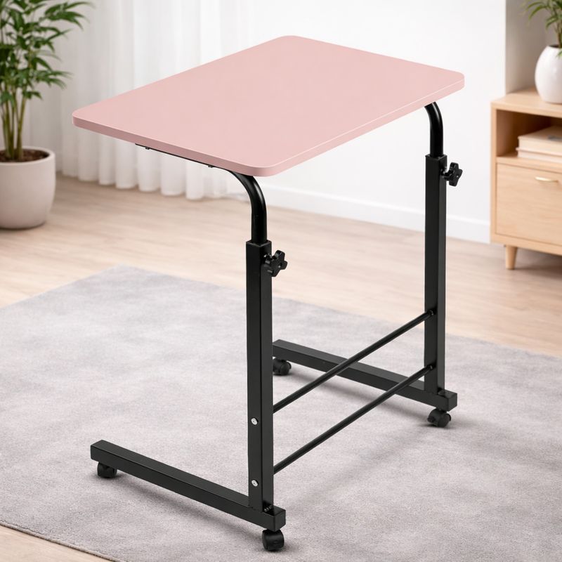 VIROVIA Adjustable Laptop Table | Study Table | Portable Laptop Desk for Home & Office Wood Portable Laptop Table (Finish Color - Pink, DIY(Do-It-Yourself))