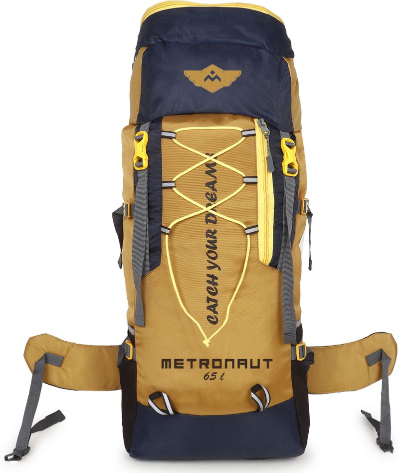 METRONAUT Trekking Bag For Hiking/Camping/Outdoor Sports with Rain Cover Rucksack - 65 L (Peach)