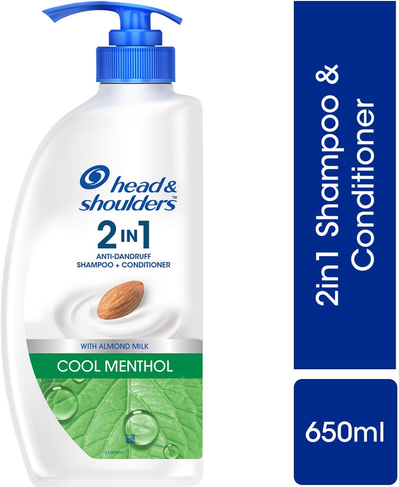 HEAD & SHOULDERS Cool Menthol 2-in-1 Anti-Dandruff Shampoo + Conditioner for All-Hair Types (650 ml)