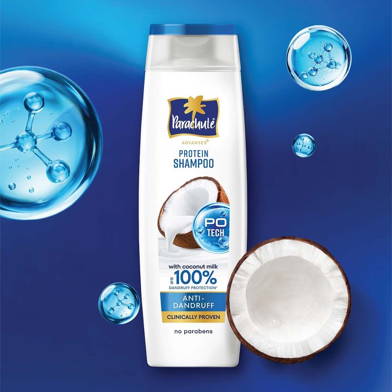 Parachute Advansed Protein Shampoo | with Coconut Milk | Anti Dandruff | Paraben free (170 ml)