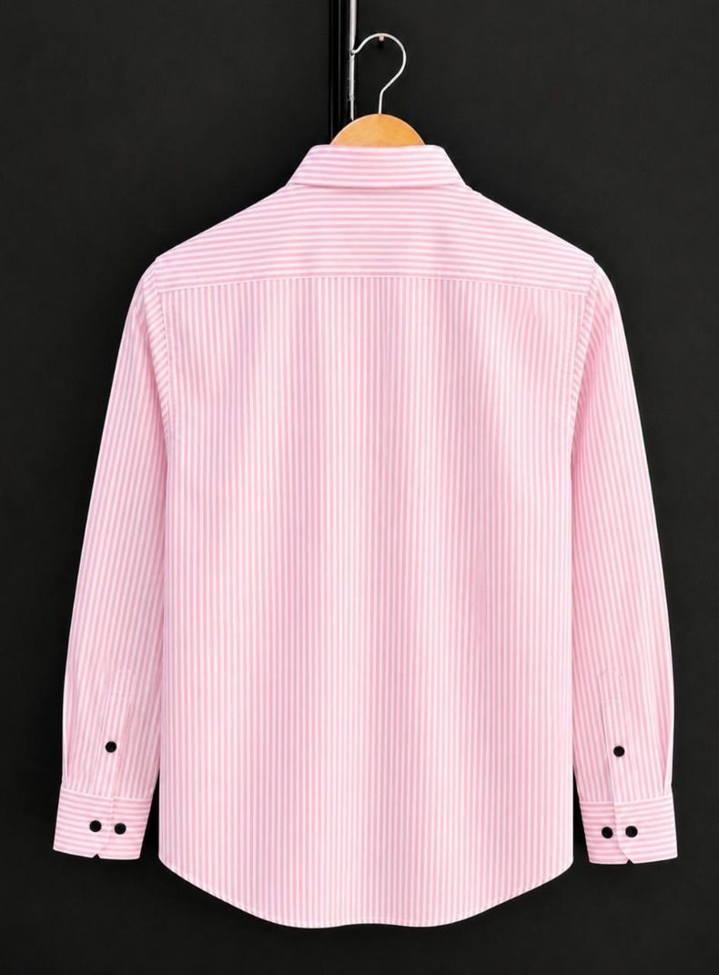 JACKBELLA Men Regular Fit Striped Spread Collar Casual Shirt - Image 3