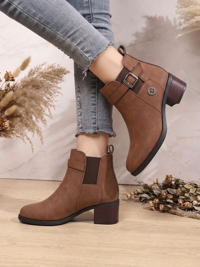 Roadster Women’s Fashion Chelsea Boots | Matte Upper | Comfortable Ankle-Length Boots Boots For Women (Brown , 8)