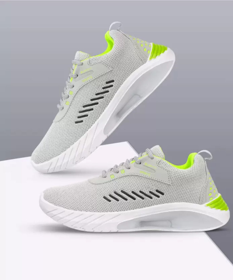 Begone Training & Gym Shoes For Men (Grey, Green , 7)