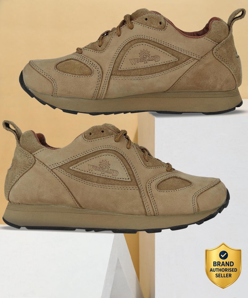 WOODLAND Lace Up Lightweight Breathable Comfortable Daily Use Casuals For Men (Camel , 10)
