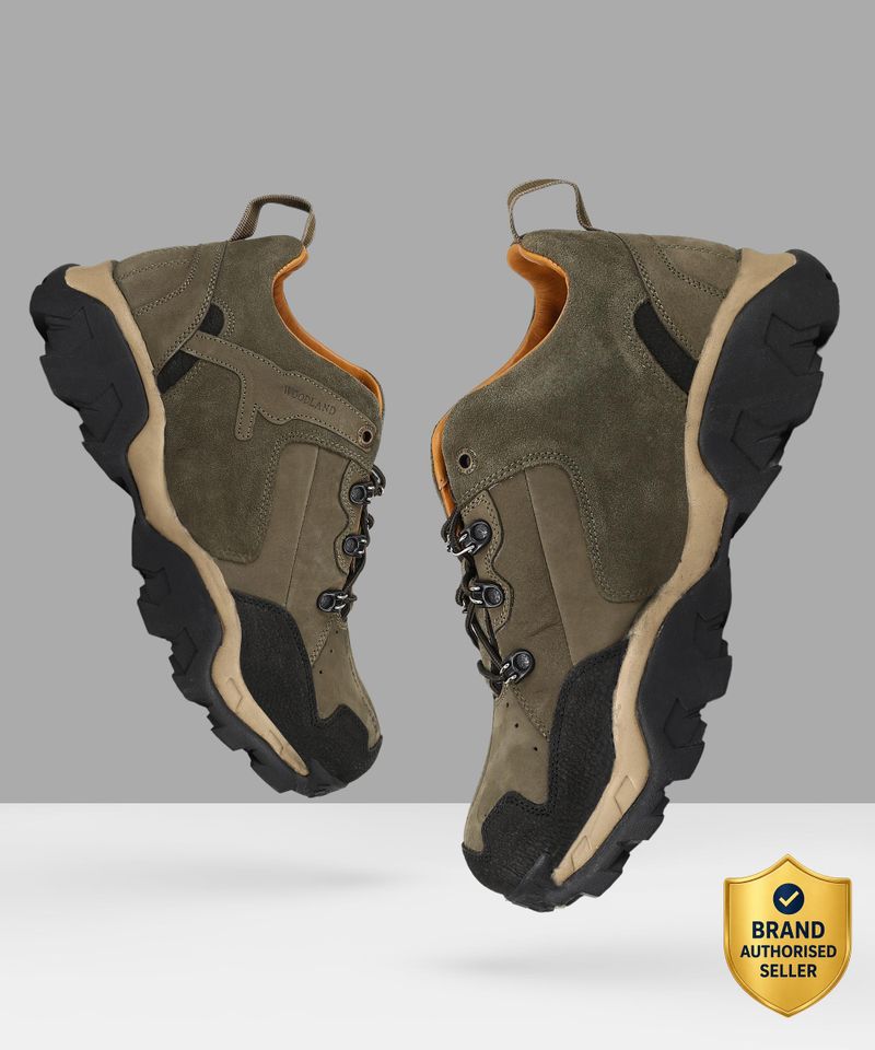 WOODLAND Lace Up Lightweight Breathable Comfortable Daily Use Outdoors Shoes For Men (Olive , 6 UK/India)