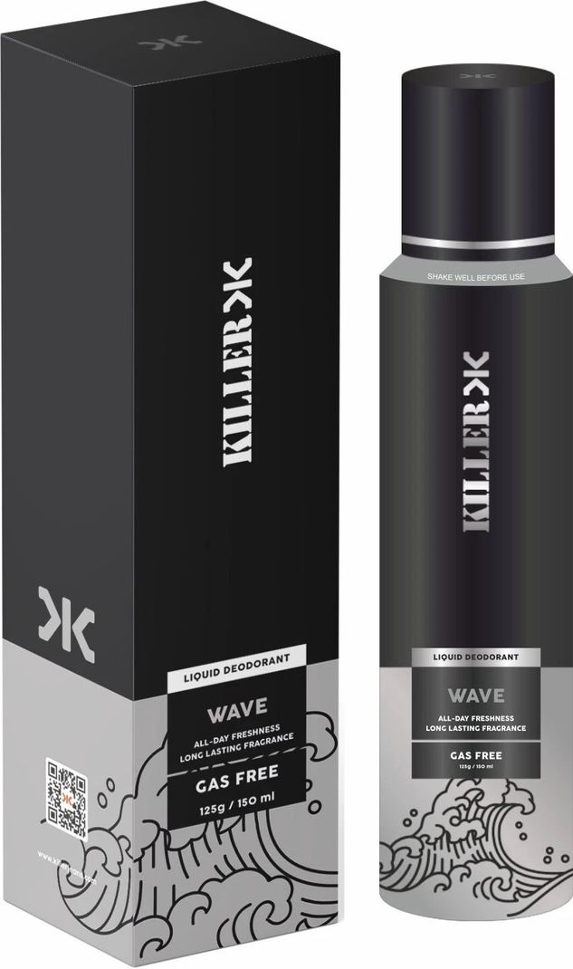 KILLER Wave No Gas Deodorant Spray - For Men (150 ml)
