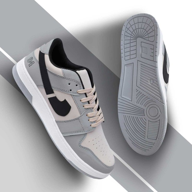 TST NK_Grey_ Men's Sneakers Off White Grey 9 - Image 3