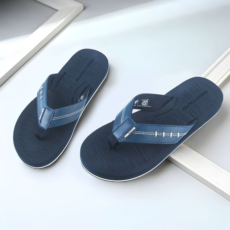 RED TAPE Men Slides (Navy , 6)