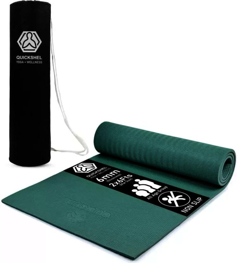 quick shel anti skid waterproof lightweight women men carry bag 2 x 6ft 8 mm yoga mat
