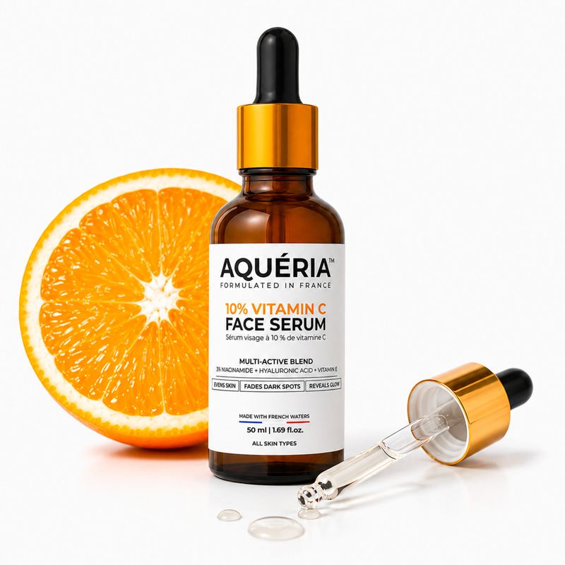 Aqueria 10% Vitamin C Face Serum with 3% Niacinamide & Hyaluronic Acid (50 g)