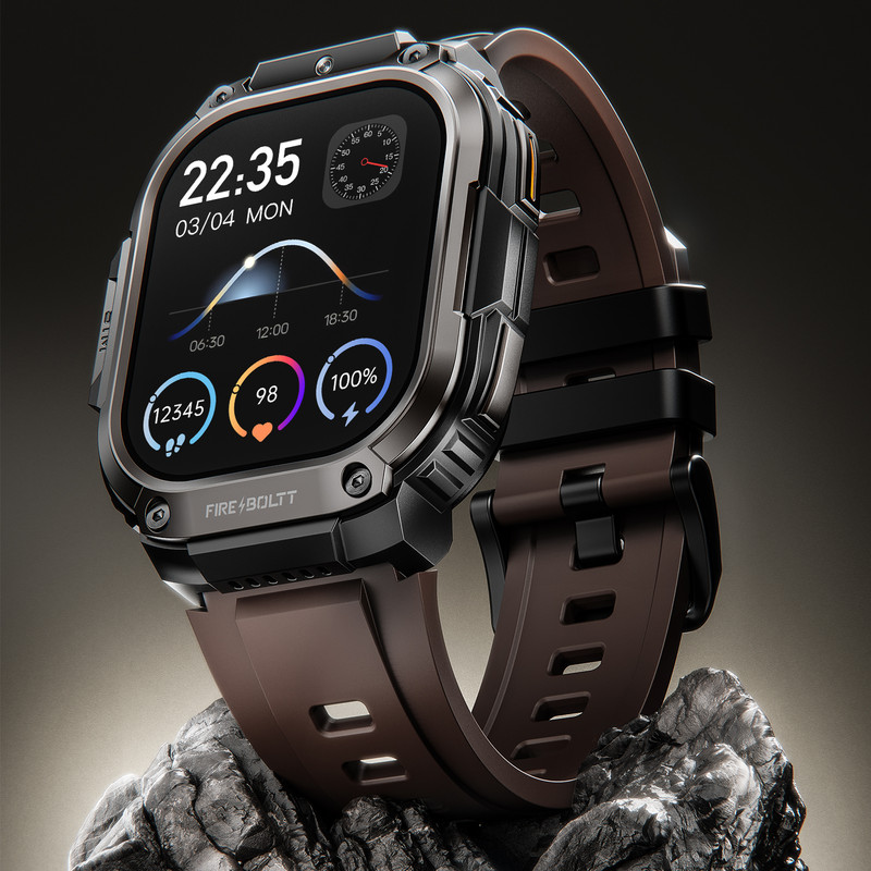 Fire-Boltt Clickk 54.1mm (2.12 inch) AMOLED Display, Front Camera, Nano SIM Slot, 1000mAh Smartwatch Wineberry Blend Strap, Free Size