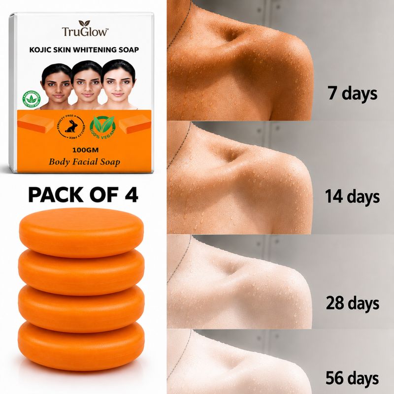 TruGlow Dr SABU Kyle Herbal Papaya Face and Body Soap for Glowing Skin (4 x 100 g)