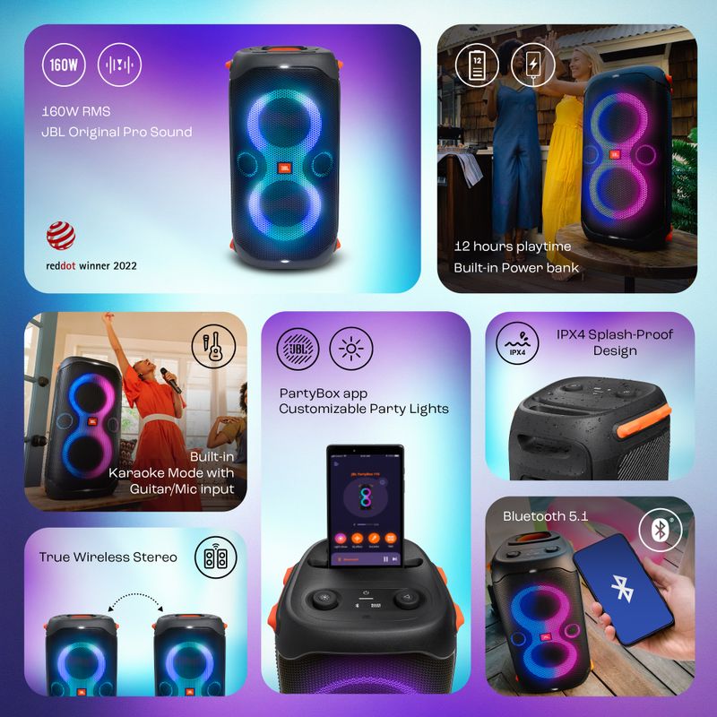 JBL Partybox 110 with Dynamic Light Show - Image 4