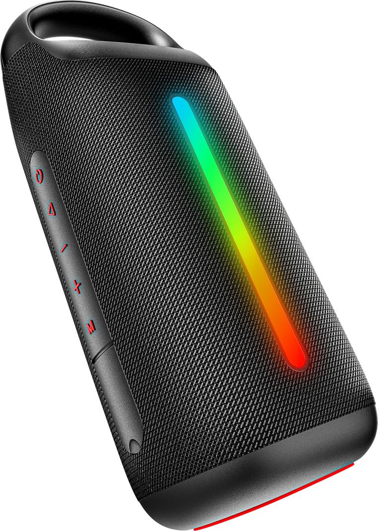 boAt Stone Arc Pro, Spatial Audio, 58mm Drivers, 12H Battery, RGB LEDs & App Support 25 W Bluetooth Speaker (Raging Black, Mono Channel)
