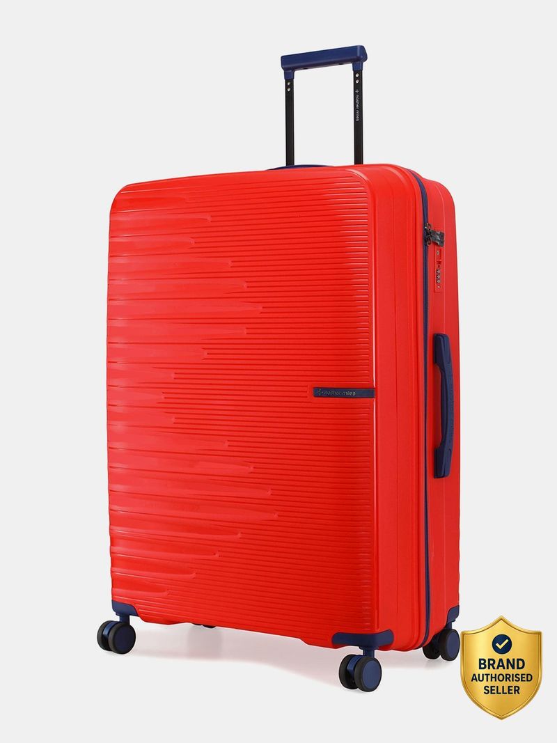 Nasher Miles NASHER MILES Havelock TSA Lock HardSide Polypropylene Check-in Red 75cm Trolley Bag Check-in Suitcase 8 Wheels - 28 inch