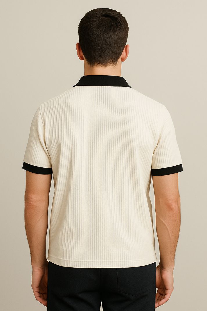 Try This Men White Polo Neck T-Shirt - Image 4