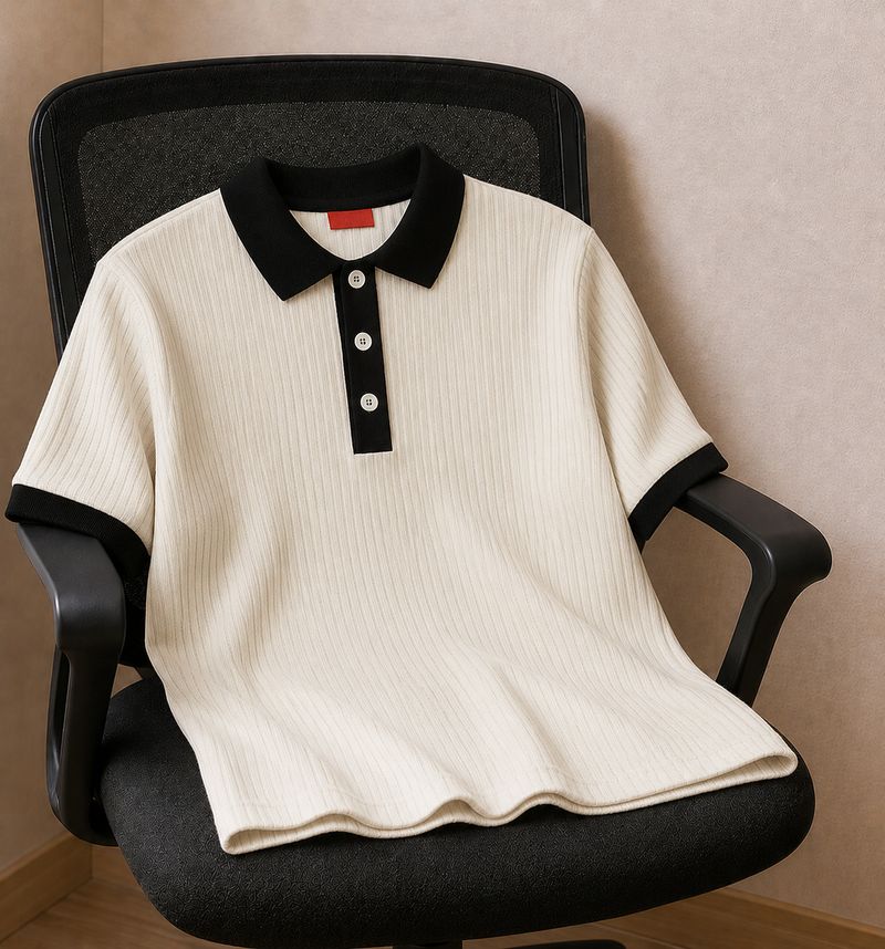 Try This Men White Polo Neck T-Shirt - Image 2