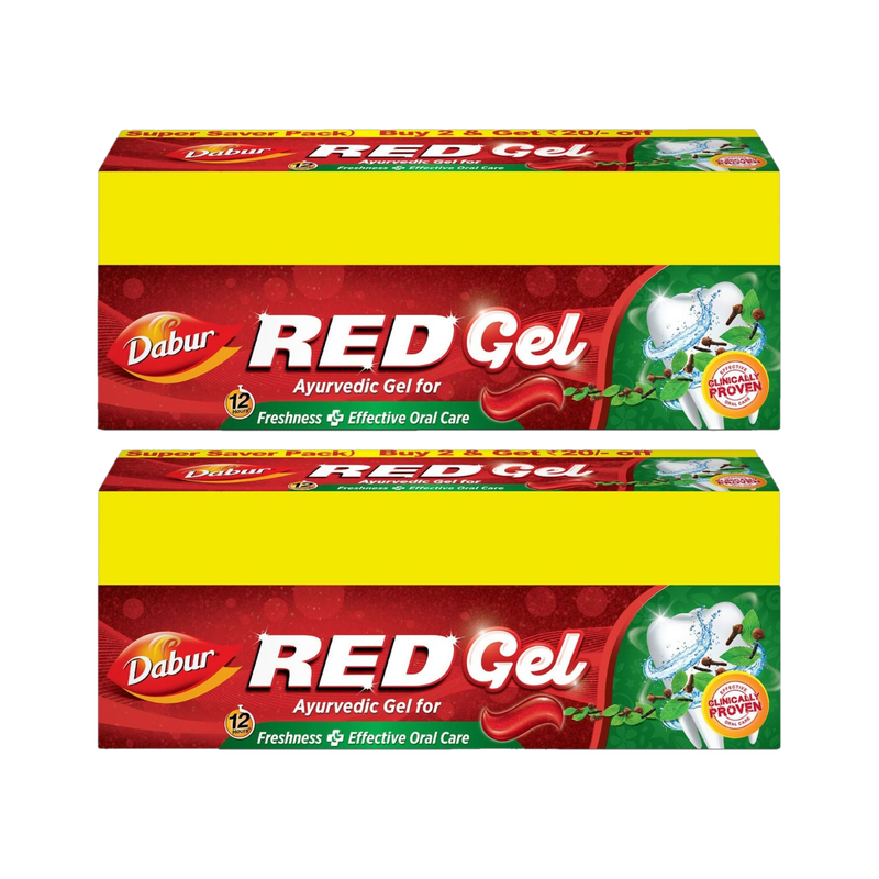 Dabur Red Ayurvedic Gel for Freshness ( Super Saver Pack) Toothpaste (600 g, Pack of 2)