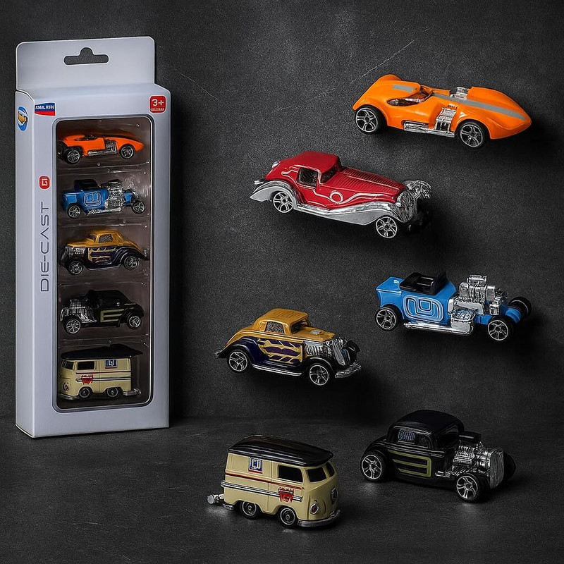 ZHASK Unbreakable Race Cars Set Of 6 Piece Mini Metal Die Cast Play Set For Everyone (Multicolor, Pack of: 6)