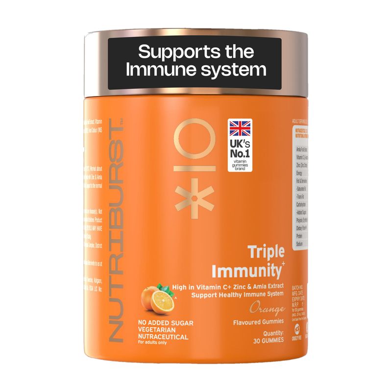 Nutriburst Triple Immunity Gummies for Men and Women Vitamin C, Zinc Amla (30 No)