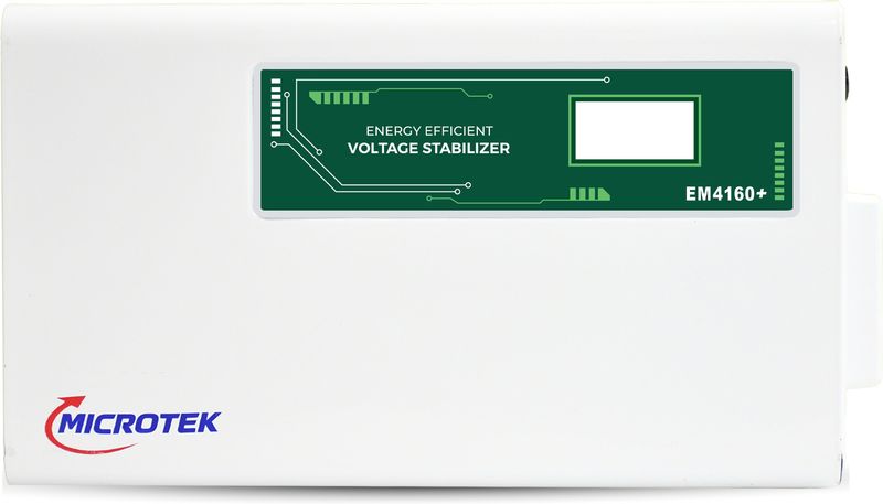 Microtek EM4160+ Digital Display For AC upto 1.5Ton (160V-285V) Voltage Stabilizer (White)