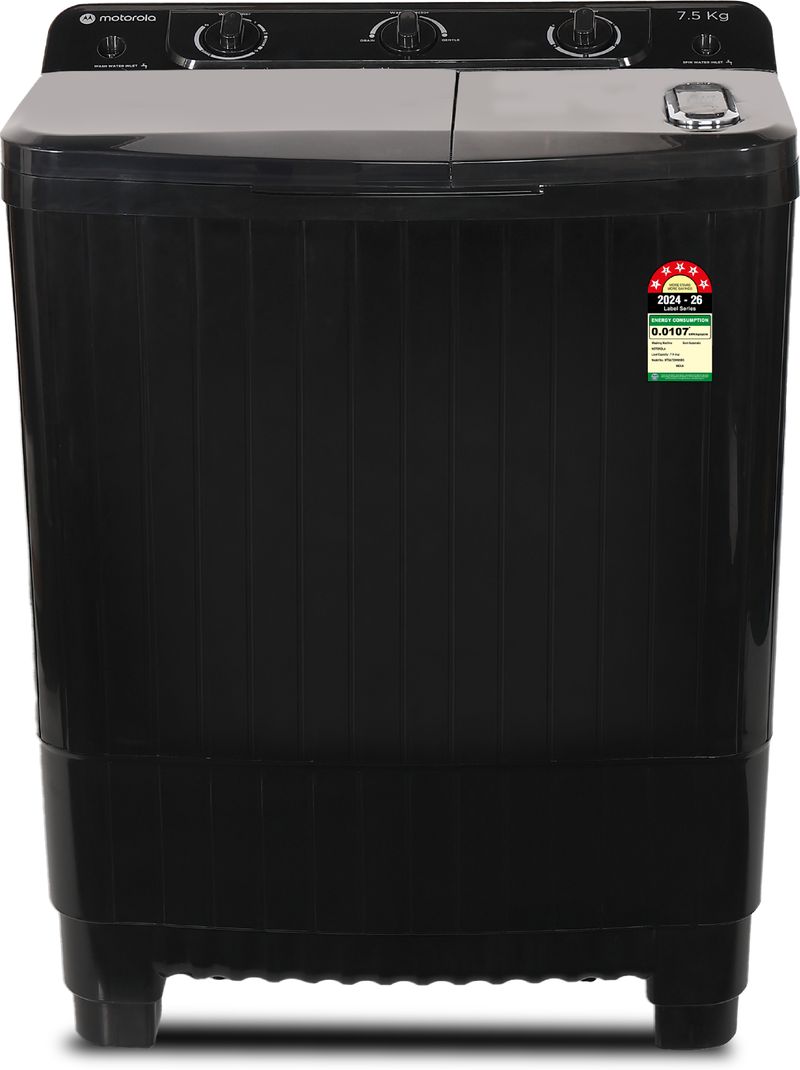 MOTOROLA 7.5 kg Semi Automatic Top Load Black (MTSA755NNNDG)