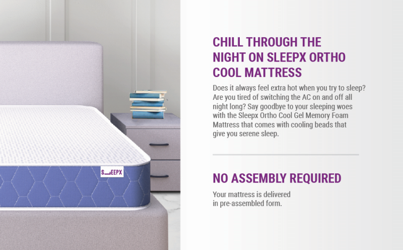 sleepx ortho cool gel memory foam mattress