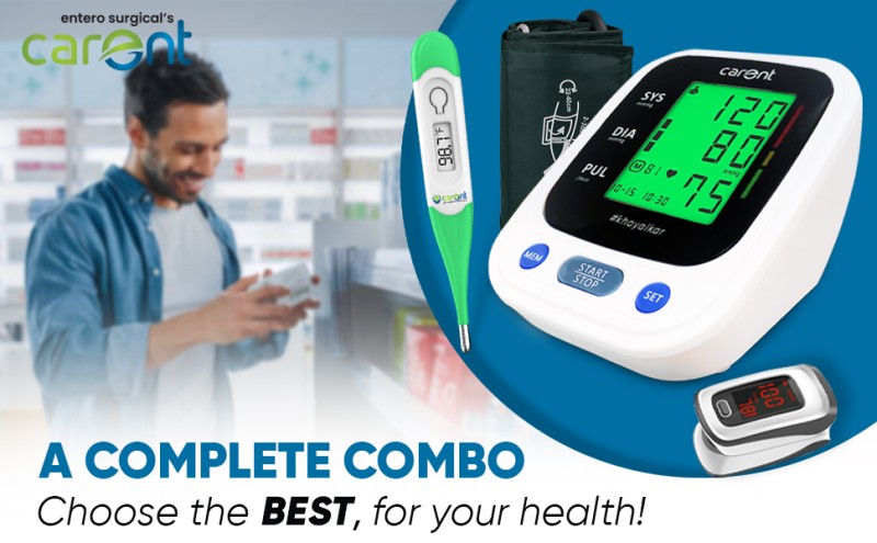 Carent Automatic Blood Pressure Machine BP51Pro with Pulse Oximeter and  Thermomete BP machine for BP Check Bp Monitor