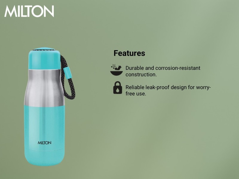 Milton Eminent 400 Thermosteel Water Bottle, 369 ml, Black