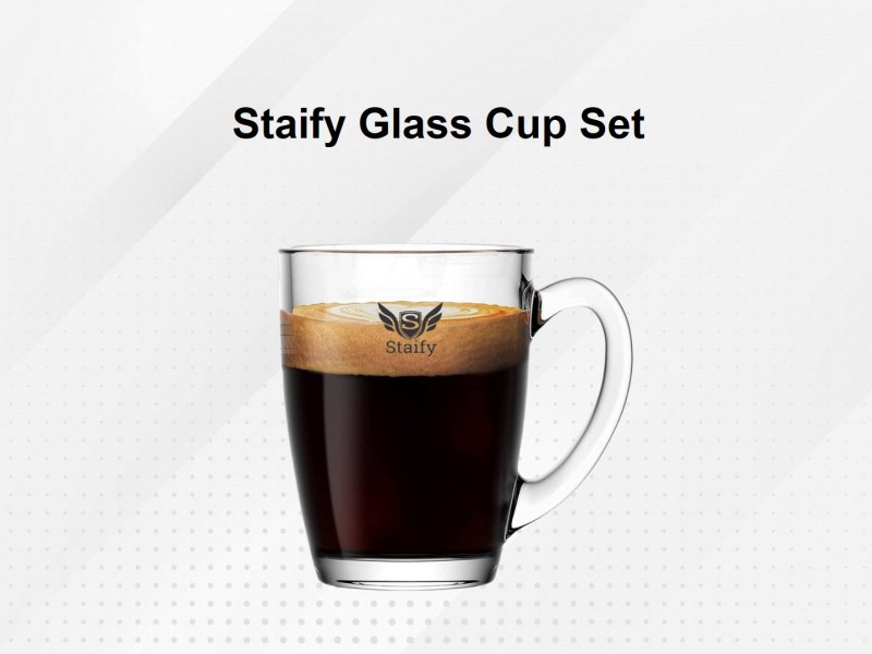 Staify Pack of 6 Glass Cup of Tea and Coffee Also For Hot Milk