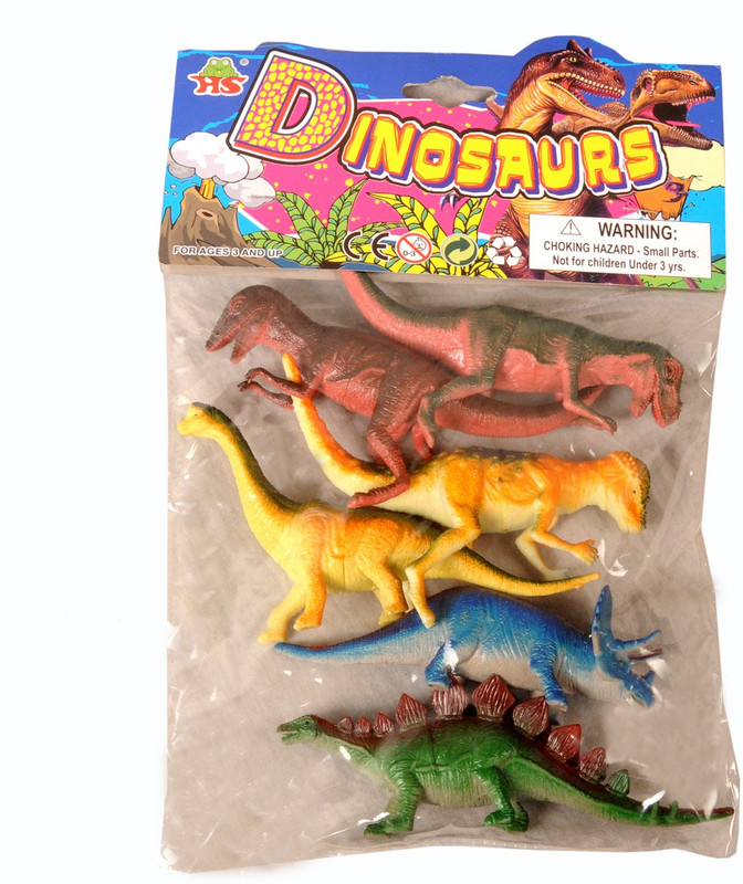aDiEstore Polybag Dinosaur 6 Pcs Assorted(Multicolor)
