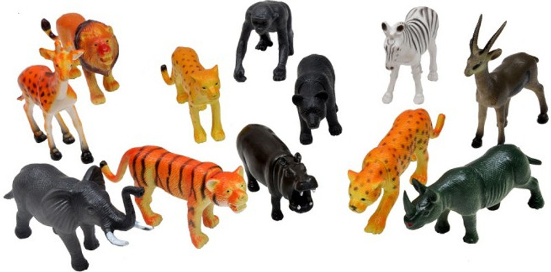 A2B Wild Animals Plastic Toys For Kids(Multicolor)