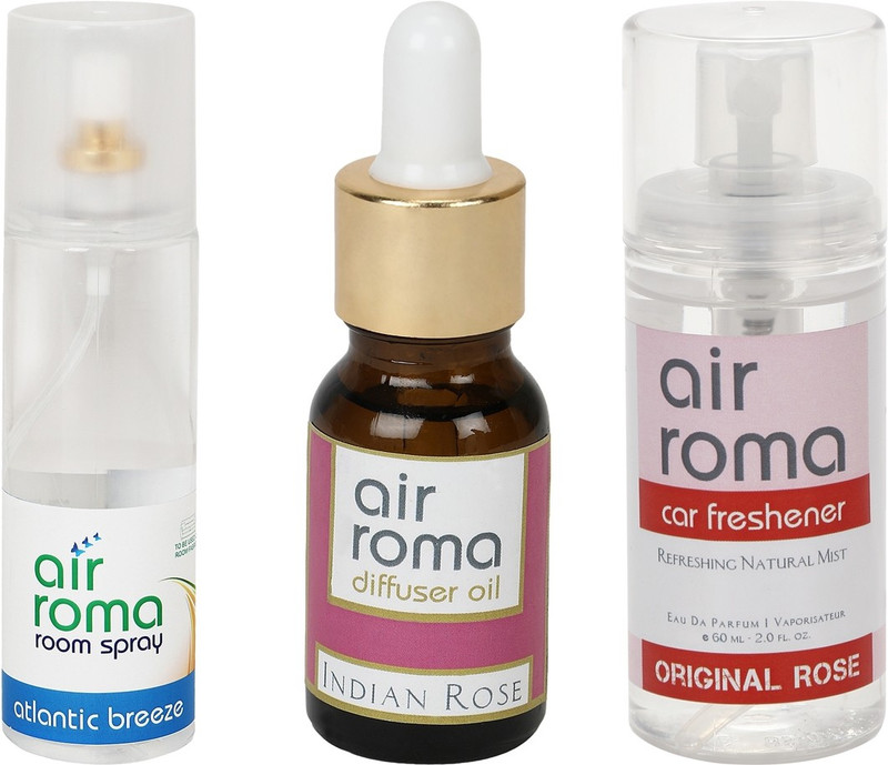Airroma Atlantic Breeze, Indian Rose, Original Rose Car Freshener (Pack of 3)(275 ml) Airroma Atlantic Breeze, Indian Rose, Original Rose Car Freshener (Pack of 3)(275 ml)