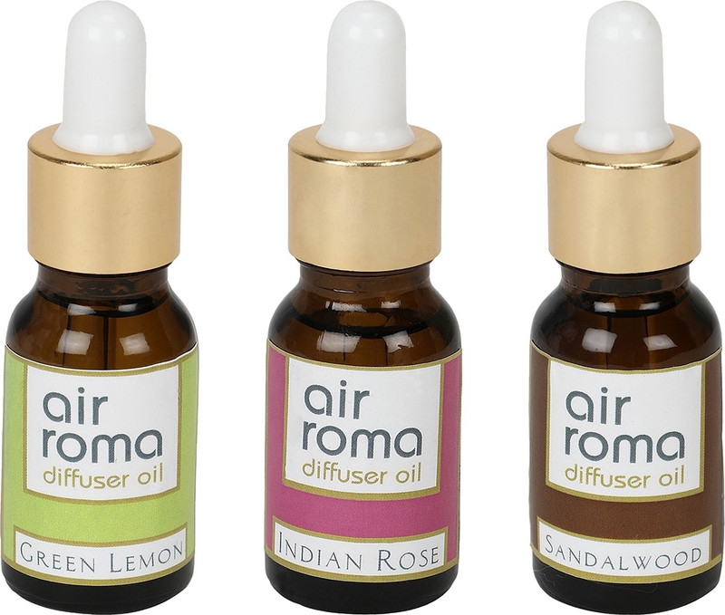 Airroma Green Lemon, Indian Rose, Sandalwood Car Freshener (Pack of 3)(90 ml) Airroma Green Lemon, Indian Rose, Sandalwood Car Freshener (Pack of 3)(90 ml)