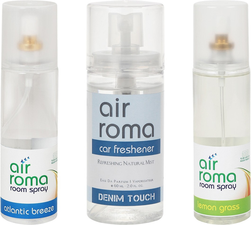 Airroma Denim Touch, Atlantic Breeze, Lemon Grass Car Freshener (Pack of 3)(460 ml) Airroma Denim Touch, Atlantic Breeze, Lemon Grass Car Freshener (Pack of 3)(460 ml)