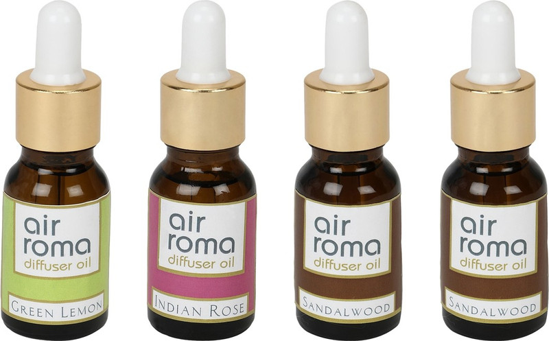 Airroma Green Lemon, Indian Rose, Sandalwood Car Freshener (Pack of 4)(90 ml) Airroma Green Lemon, Indian Rose, Sandalwood Car Freshener (Pack of 4)(90 ml)