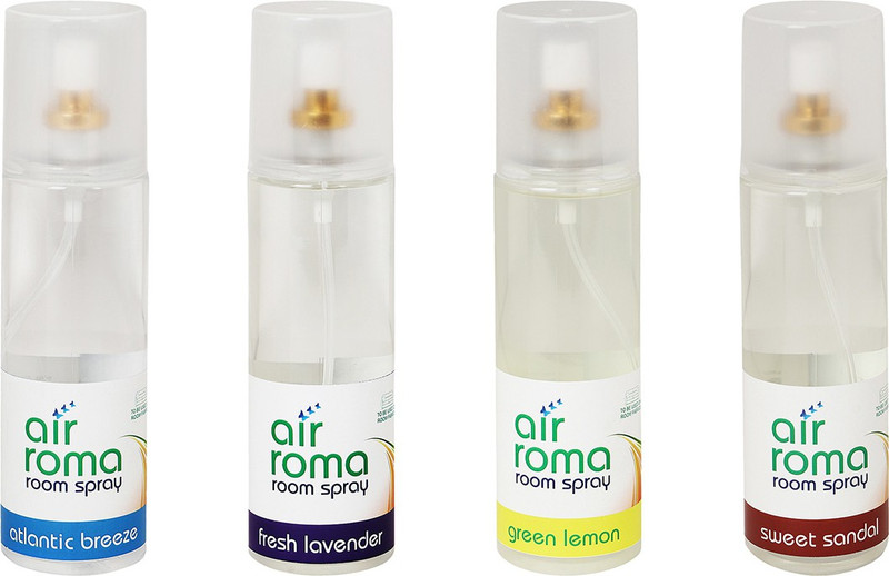 Airroma Green Lemon, Atlantic Breeze, Sweet Sandal, Fresh Lavender Car Freshener (Pack of 4)(800 ml) Airroma Green Lemon, Atlantic Breeze, Sweet Sandal, Fresh Lavender Car Freshener (Pack of 4)(800 ml)