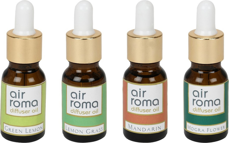 Airroma Green Lemon, Mogra Flower, Lemon Grass, Mandarin Car Freshener (Pack of 4)(90 ml) Airroma Green Lemon, Mogra Flower, Lemon Grass, Mandarin Car Freshener (Pack of 4)(90 ml)